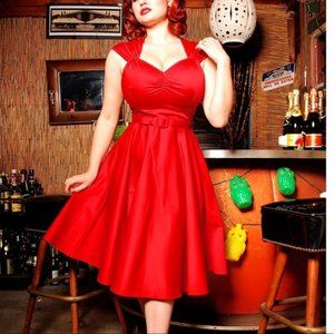 Red Pinup Girl Clothing 3x Dress Heidi